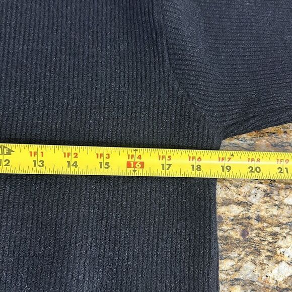 Missouri Italian Black Wool Blend High Neck Pullover Sweater Size L - Picture 8 of 10